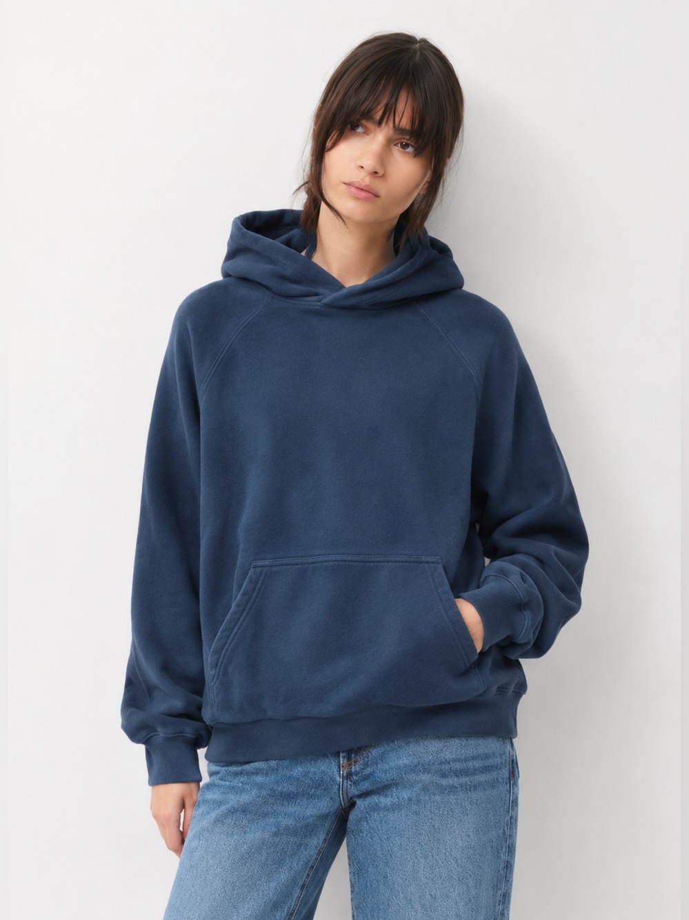 Tuff Athletics Navy Blue Pullover Hoodie Fleece Kangaroo Pocket L NWOT
